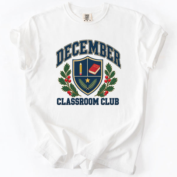 December Classroom Club Tee in White