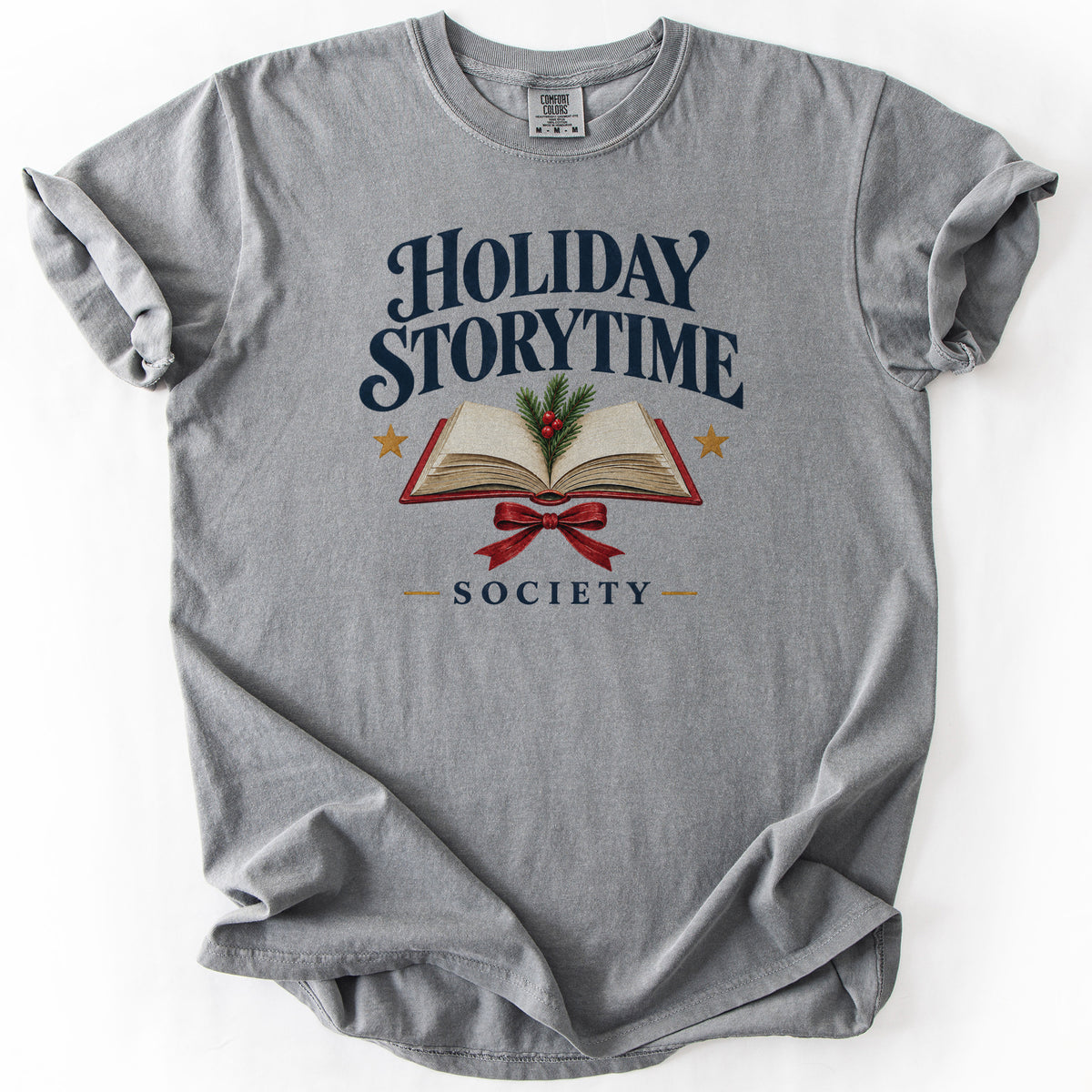 Holiday Storytime Society Tee in Grey