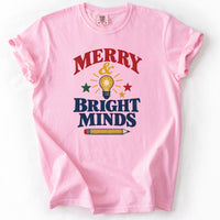 Merry and Bright Minds Tee in Blossom