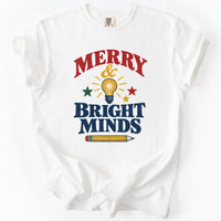 Merry and Bright Minds Tee in White